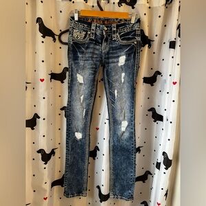 Rock Revival Blue Skinny Distressed Jeans